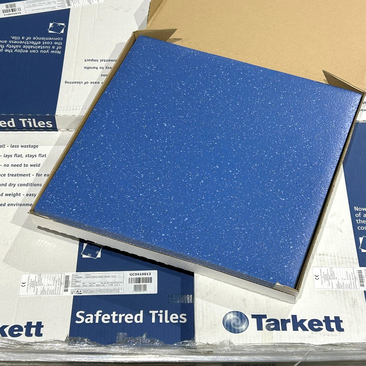 Tarkett Safetred Tiles (50cm x 50cm) Cobalt Blue JR Flooring Direct