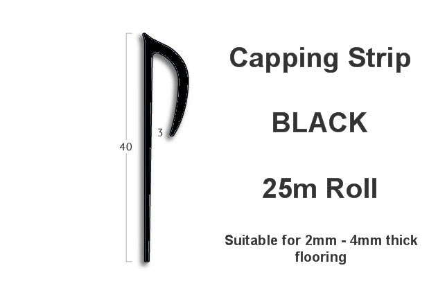 Capping Strip (25m Roll) Black Basic